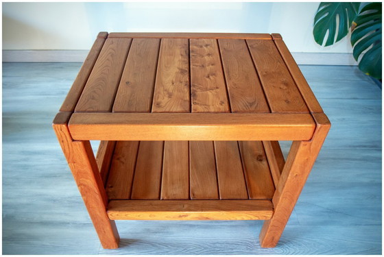Image 1 of Bijzettafel van massief iepenhout, Roche Bobois, 1980