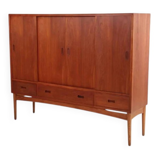 Vintage teak Danish design highboard – dressoirs, Wood, Scandinavian