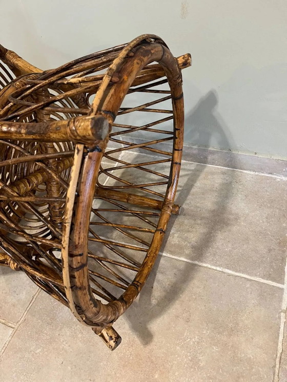 Mesa redonda de ratán – Mesas de centro, Wicker, Rattan, Vintage (photo 13 of 15)
