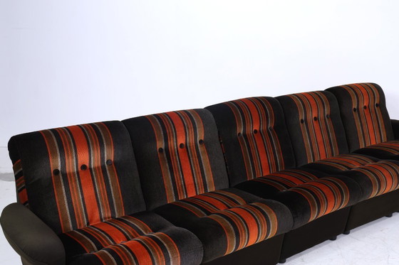 Image 1 of Vintage Tissu Canapé 70's | Mid Century Canapé Lounge Rétro 60's #07-38