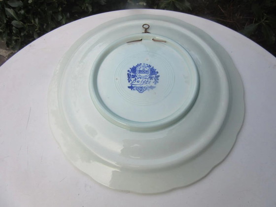 Groot wandbord/onderbord van Boch Belgium, gemaakt voor Royal Sphinx DELFTS, diameter 32 cm. – Wanddecoratie (photo 4 of 6)
