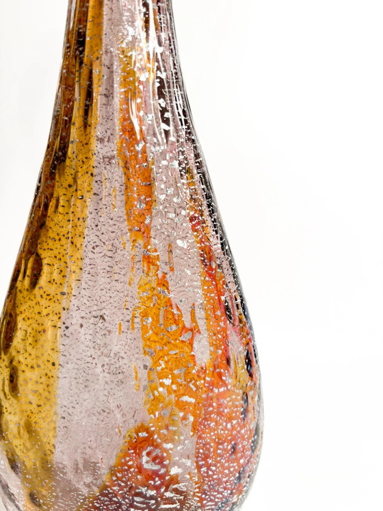 Bottiglia in vetro di Murano multicolore anni '80 con foglia d'argento – Oggetti decorativi (photo 4 of 12)