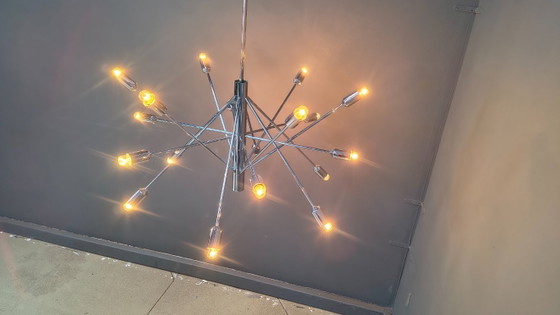 Image 1 of Vintage chrome sputnik style chandelier, 1970s