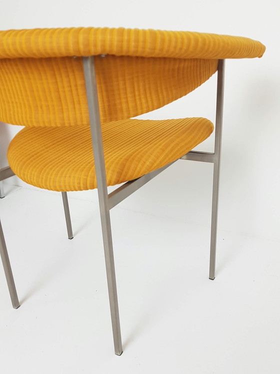 Vintage Rudolf Wolf Meander chair newly upholstered Kvadrat fabric, Armchairs, Metal, Textile, Yellow (photo 7 of 8)