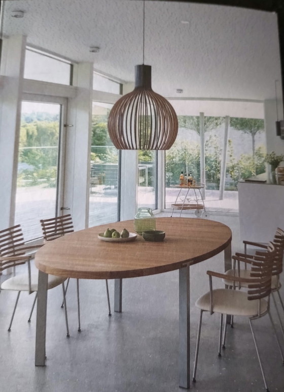 Image 1 of Dining Table Oval in Solid Core Beech 1m20B and L2m30 and Extension 50