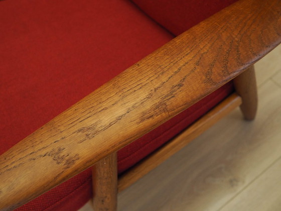 Image 1 of Canapé rouge CIGAR, design danois, années 1960, designer : Hans J. Wegner, fabricant : Getama