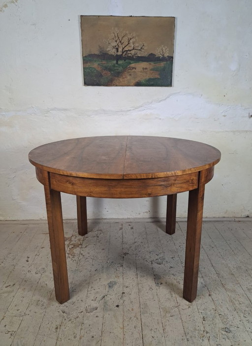 Ausziehbarer runder Mid-Century Tisch aus den 1950er Jahren, restauriert