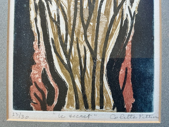 Colette Pettier - Le Secret, aguafuerte y aguatinta de 1966 – Pinturas y dibujos, Paper (photo 6 of 11)