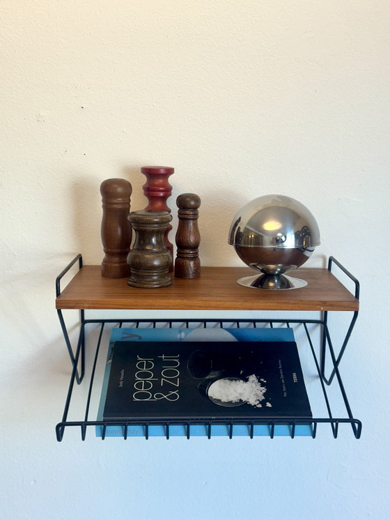 Image 1 of Vintage string wall rack 1960s/70s - wood & metal