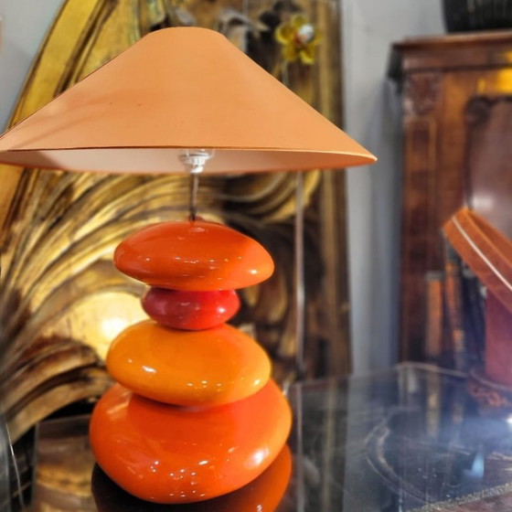 Image 1 of Lampe de table en céramique émaillée, d'après Chatain, style contemporain, années 80 – France