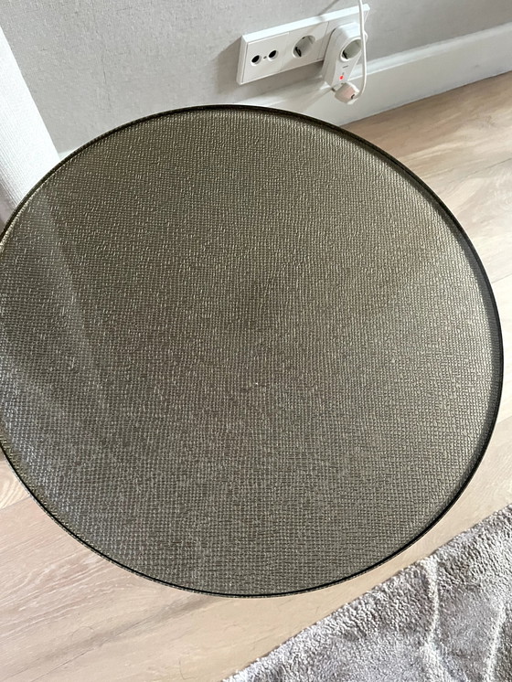Image 1 of Side Table Basket Bronze Glass + Steel Baan Furniture
