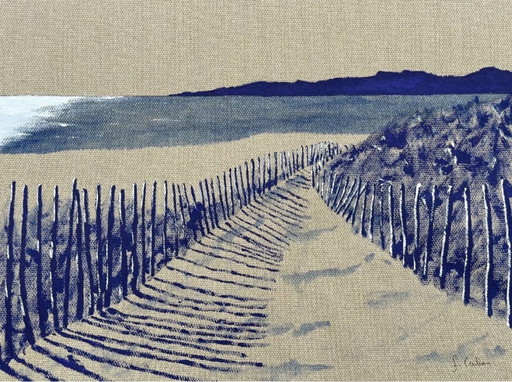 Acrylic on 345g raw canvas. Size 40x30cm.