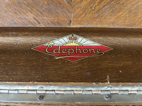 Prachtige vintage grammofoonkast – Edephone, Kasten, Metal, Wood (photo 10 of 10)
