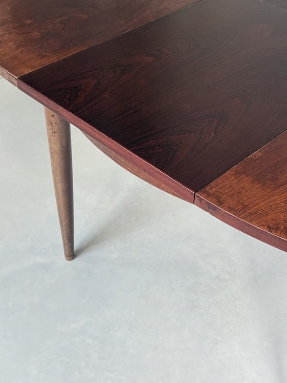 Vintage V-Form Extendable Round Dining Table – 1960s – Wood (photo 17 of 17)