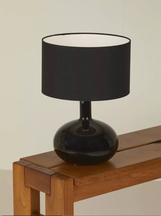 Image 1 of Black glass lamp base with dimmer, Ikea Ljusås Ysby by Anne Nilsson, 2009