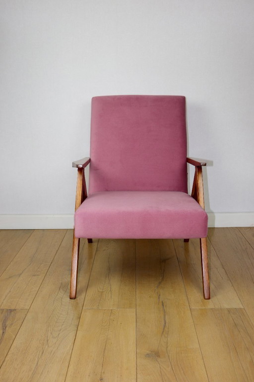 Poltrona vintage B-310 VAR rosa Jade strutturale anni '70