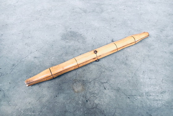 Image 1 of Vintage 1970's Design Faux Bamboo Folding Tripod Side Table