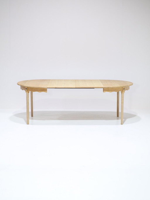 Uitschuifbare eettafel Kjaernulf eiken Deens vintage