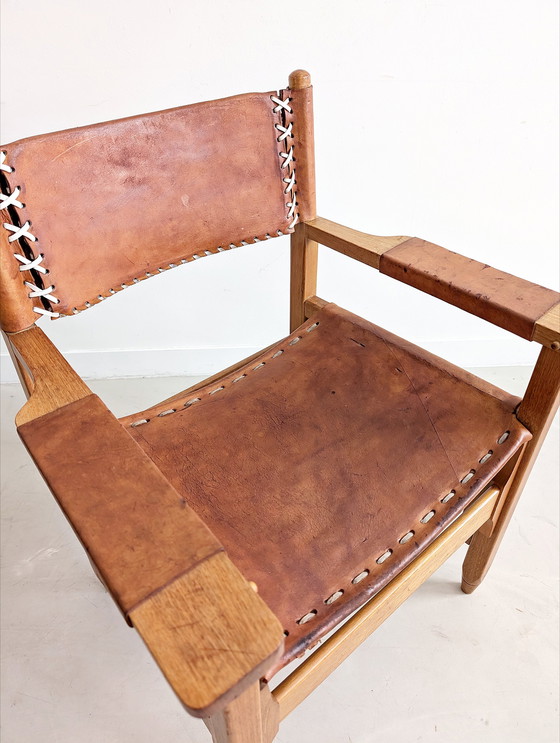 Image 1 of Arte Sano Brown Leather Safari Chair By Werner Biermann