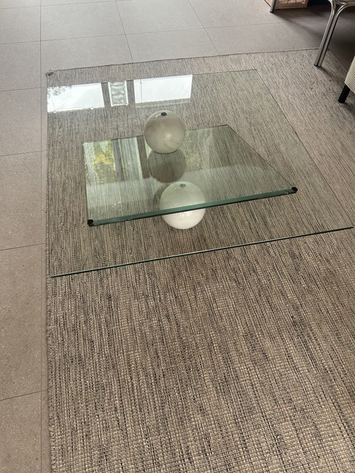 Maurice Barilone - Vintage design salontafel - glas en marmer, Italië jaren ’70, toegeschreven aan Roche Bobois