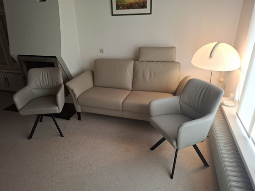 2 Prominent leather dining room chairs