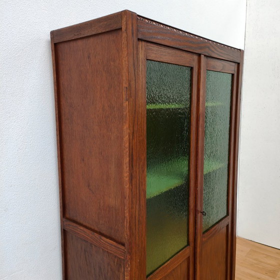 Image 1 of Bibliothèque murale vintage antique, armoire en porcelaine, vitrine.