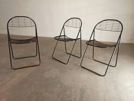 3 X Vintage Niels Gammelgaard Voor IKEA Aland Klapstoelen – Metal (photo 5 of 15)