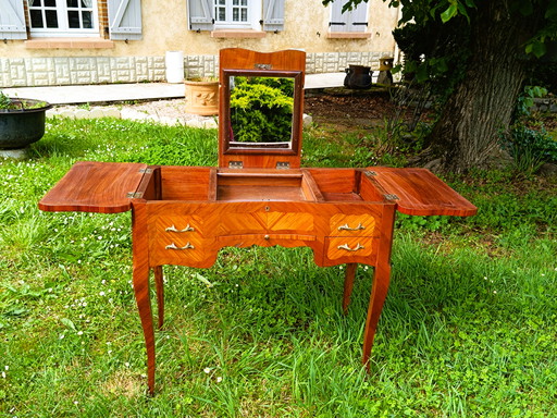 Coiffeuse Style Louis XV en Marqueterie