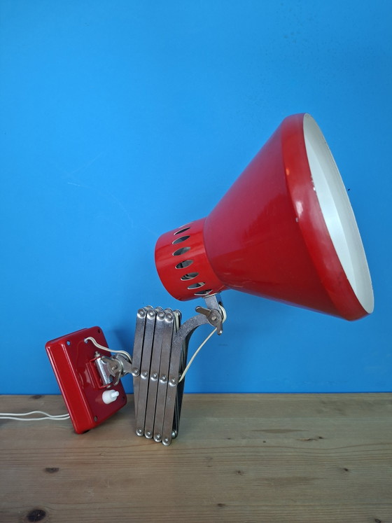 Image 1 of Prachtige rode Spaanse vintage accordeon wandlamp