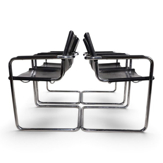 Matteo Grassi bezoekersstoelenset van 4 - leren/chromen cantileverstoelen, 1970 – Eetkamerstoelen, Leather (photo 13 of 20)