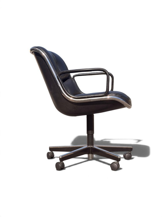 Executive Armchair Charles Pollock Knoll black leather – Chrome (photo 2 of 16)