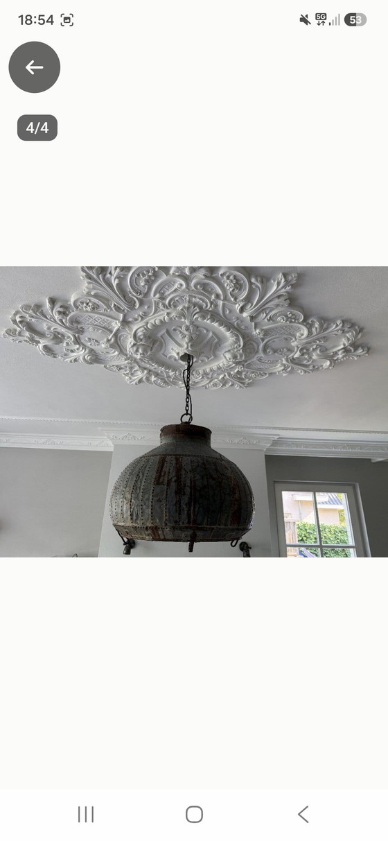 Splendida Lampada Brocca d'Acqua Indiana, Industriale, Originale e Autentica! – Lampade a sospensione (photo 3 of 7)