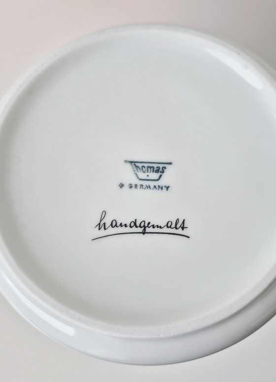 Image 1 of Thomas Rosenthal Vase orange yellow white 1960 Mid Century