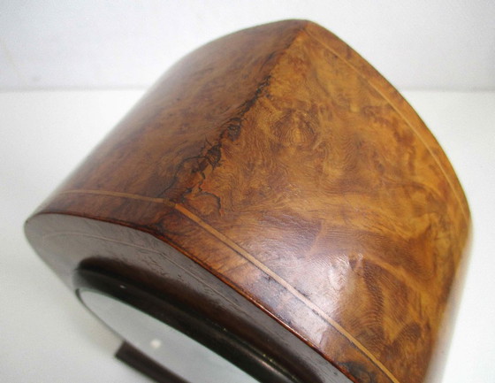 Image 1 of Art Deco burr walnut table clock