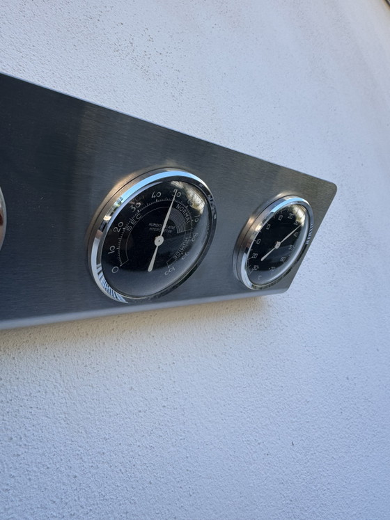 Brushed Aluminum Weather Station, 1970s – Decorative Objects, Aluminium (photo 10 of 10)