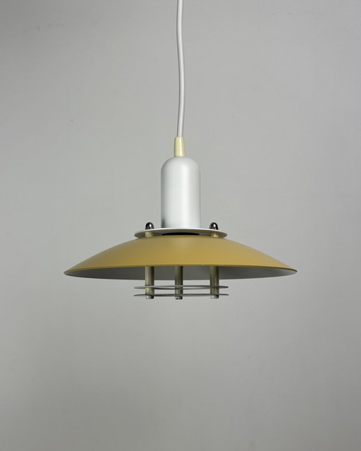 Vintage Pendant Lamp, Luna by Jeka, Denmark, 1980s, Metal Lamp, Mid-Century, Space Age, UFO Design, Scandinavian Design