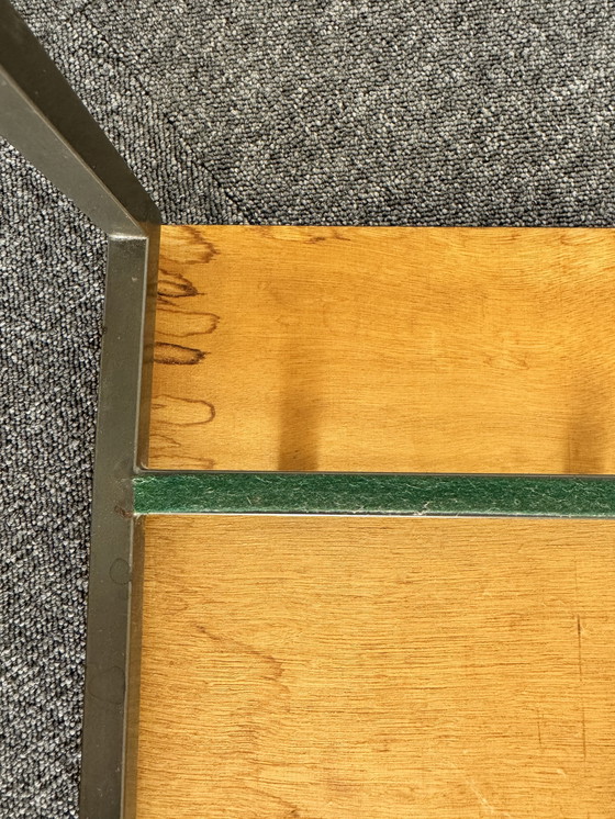 Image 1 of Set van 3 vintage bijzettafels – metaal & hout – mid-century stijl