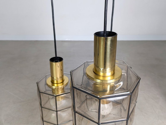 Image 1 of Glashütte Limburg Deckenleuchte Brutalistisch Lampe Glas Strahler