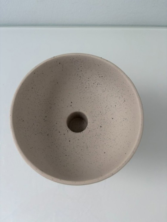Portacandele di design in ceramica color sabbia moderno minimalista, Beige (foto 7 di 11)