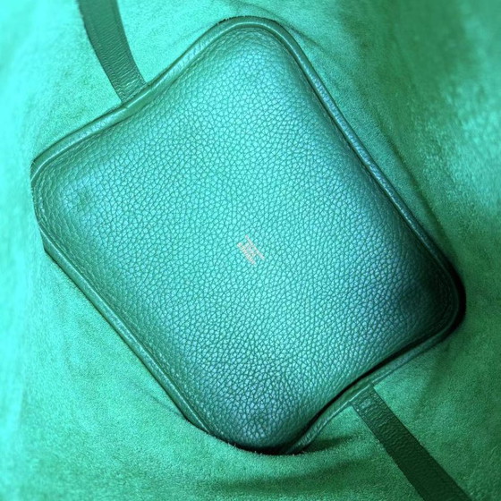Image 1 of HERMES PICOTIN 22 - BAMBOU VERT VERTIGO CLEMENCE LEER GOUD HARDWARE