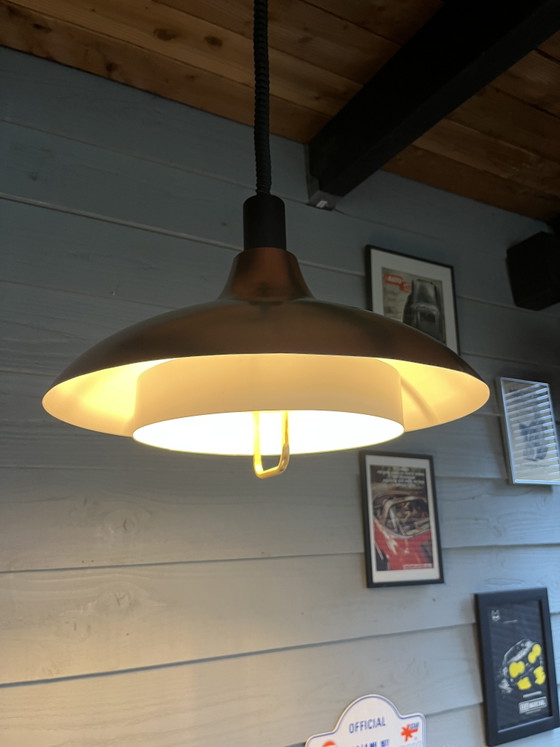 Vintage Dijkstra Space Age-hanglamp, koperkleurig metallic – Dijkstra Lampen, Hanglampen (photo 8 of 10)