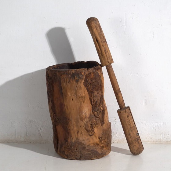 Large antique wabi-sabi style mortar and pestle (c.1920) #78 – Decorative Objects (photo 7 of 40)