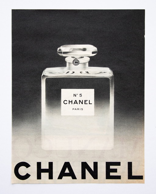 Originele Vintage Chanel No. 5 Reclameposter 1964 / Niet ingelijst / 31x23.5cm / Zeer goede staat / Geen herdruk