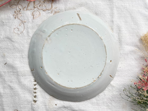 Antiek 18e-eeuws Frans Nevers Faience Bord, Bloemenpatroon – Servies (photo 7 of 7)