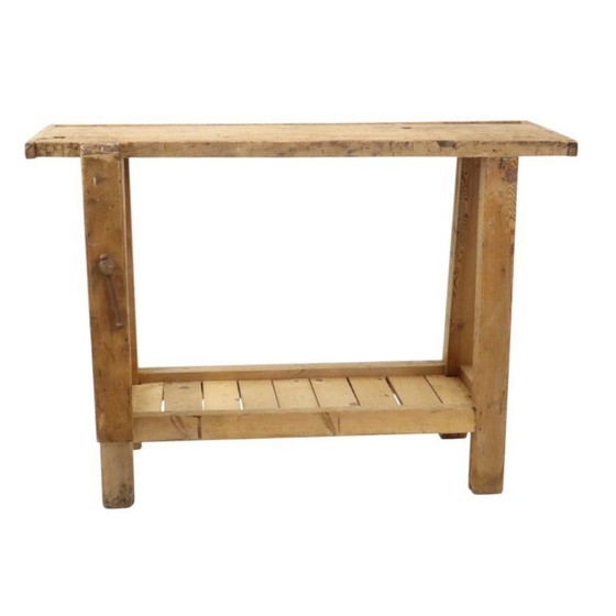 Image 1 of Antiguo banco de trabajo de madera maciza