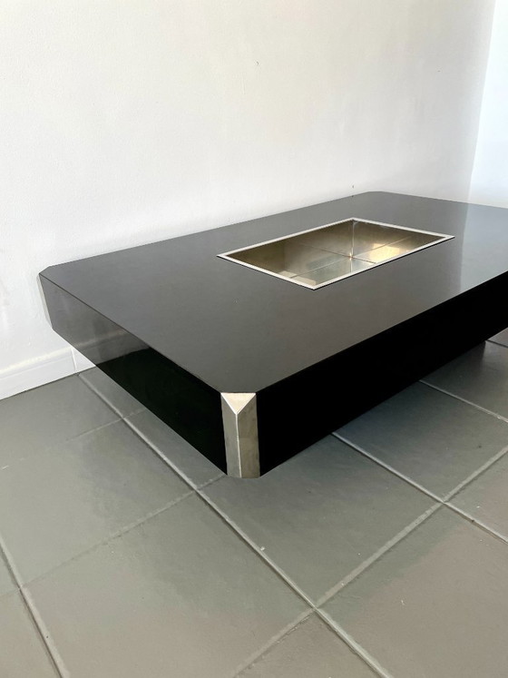 Image 1 of Tavolino Alveo laccato nero, disegnato da Willy Rizzo per Sabot, anni '70.