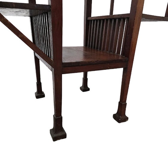 Arts and Craft side table with tiles, from around 1900 – Wood (photo 6 of 7)