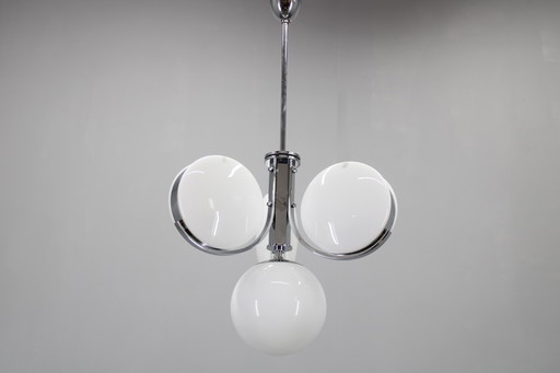 Lustre en verre Art Déco des années 1930, Tchécoslovaquie