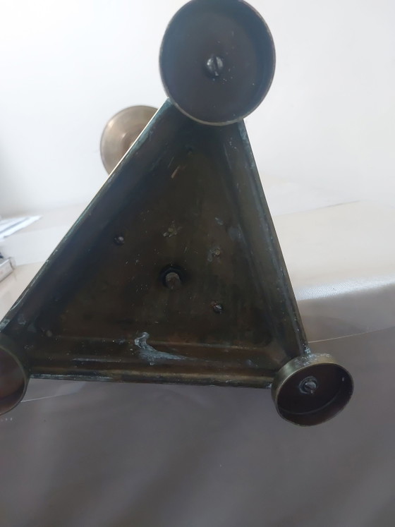 Portacandele da Terra 1900/1920 92 Alto 5.6 Kg Metodo di Fusione in Sabbia – Brass (photo 6 of 7)
