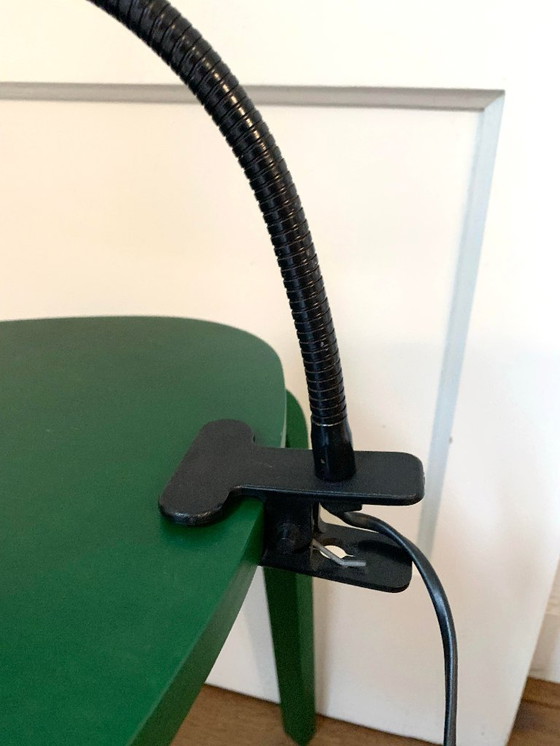 Image 1 of Black clamp spotlight with flexible arm – 80s style